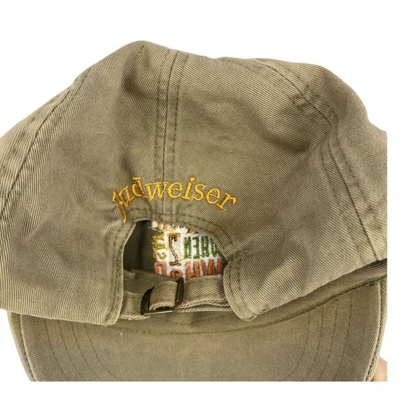 Budweiser Hat Know When To Say When Khaki Adjustable Lightly Distressed Cap - Picture 5 of 9